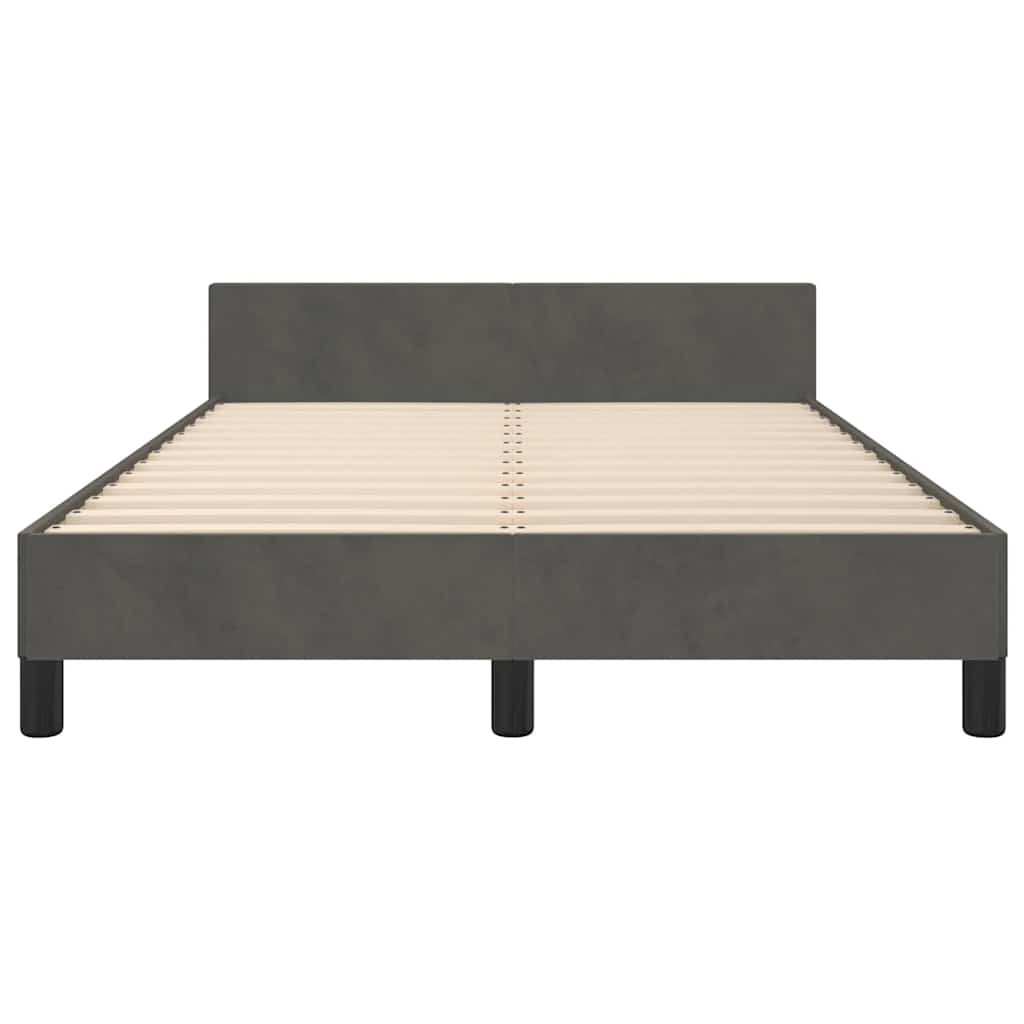 Bedframe zonder matras 120x190 cm fluweel donkergrijs is nu te koop bij PeponiXL, paradijselijk wonen!