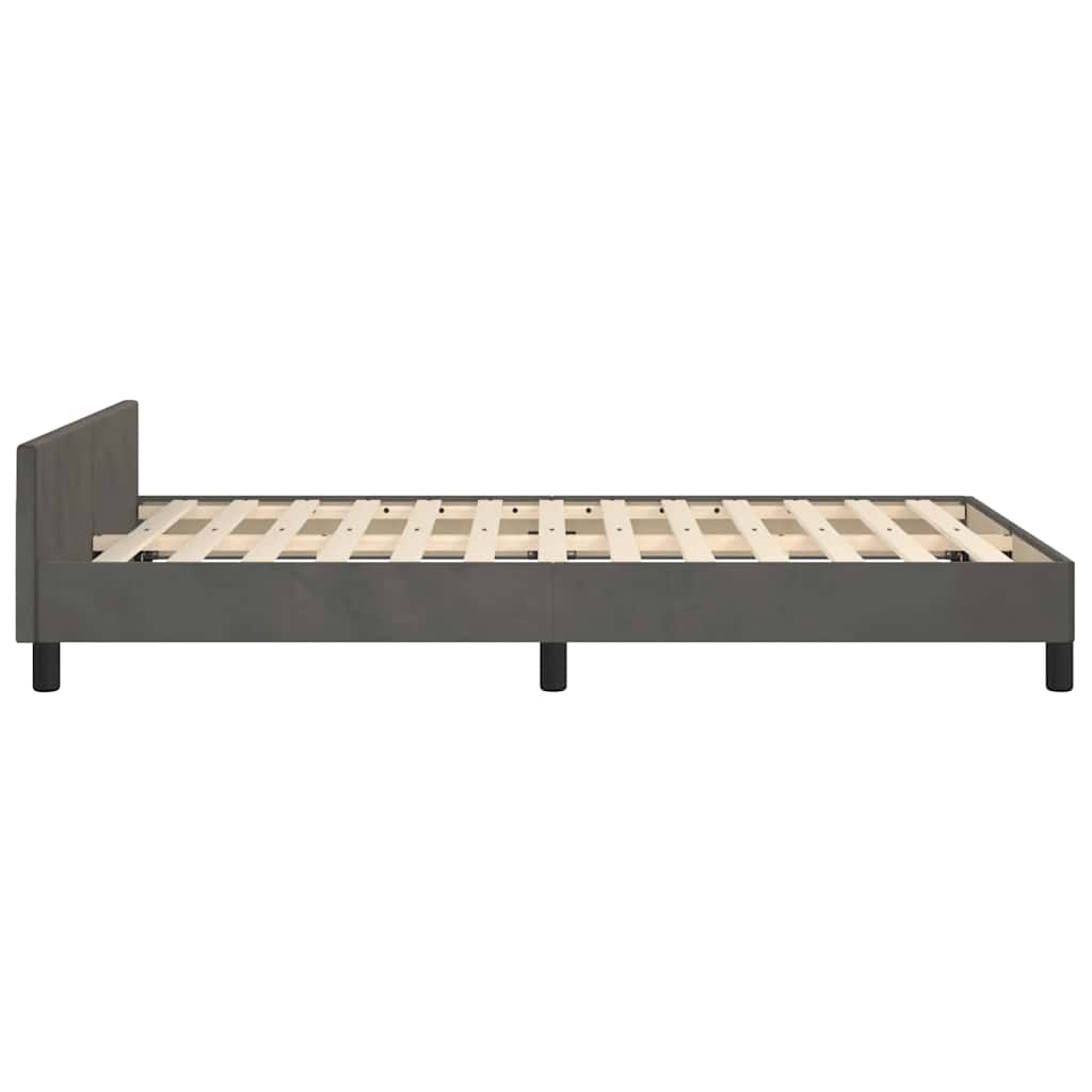Bedframe zonder matras 120x190 cm fluweel donkergrijs is nu te koop bij PeponiXL, paradijselijk wonen!