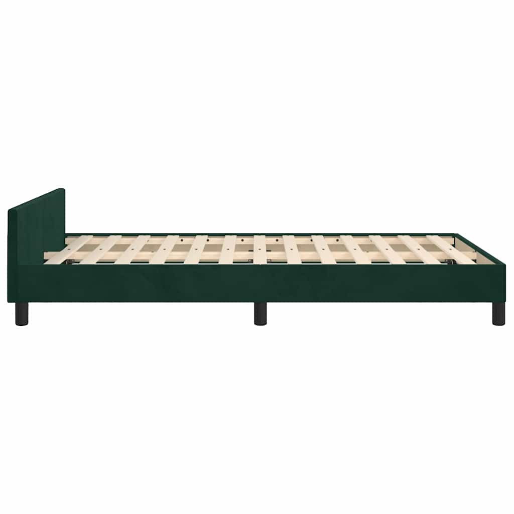 Bedframe zonder matras 120x190 cm fluweel donkergroen is nu te koop bij PeponiXL, paradijselijk wonen!