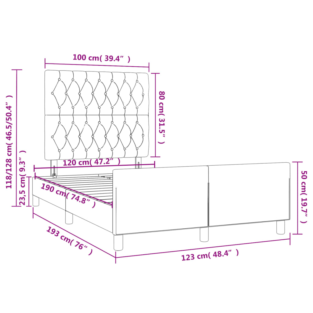 Bedframe zonder matras 120x190 cm fluweel donkerblauw is nu te koop bij PeponiXL, paradijselijk wonen!