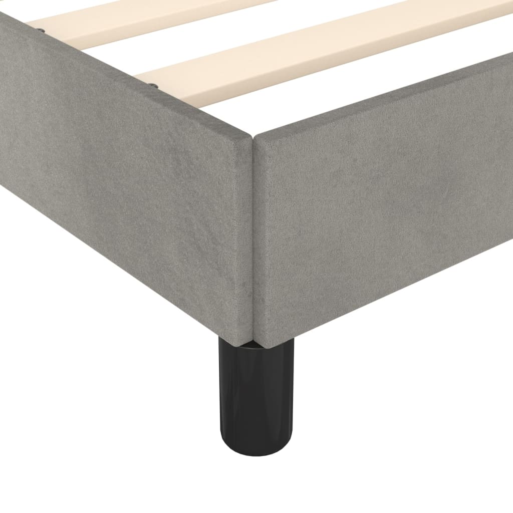Bedframe zonder matras 120x190 cm fluweel lichtgrijs is nu te koop bij PeponiXL, paradijselijk wonen!