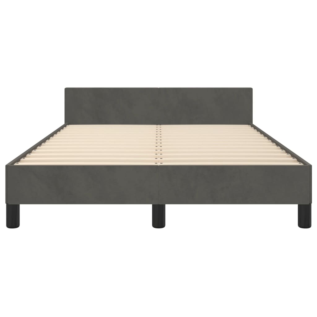 Bedframe zonder matras 120x190 cm fluweel donkergrijs is nu te koop bij PeponiXL, paradijselijk wonen!