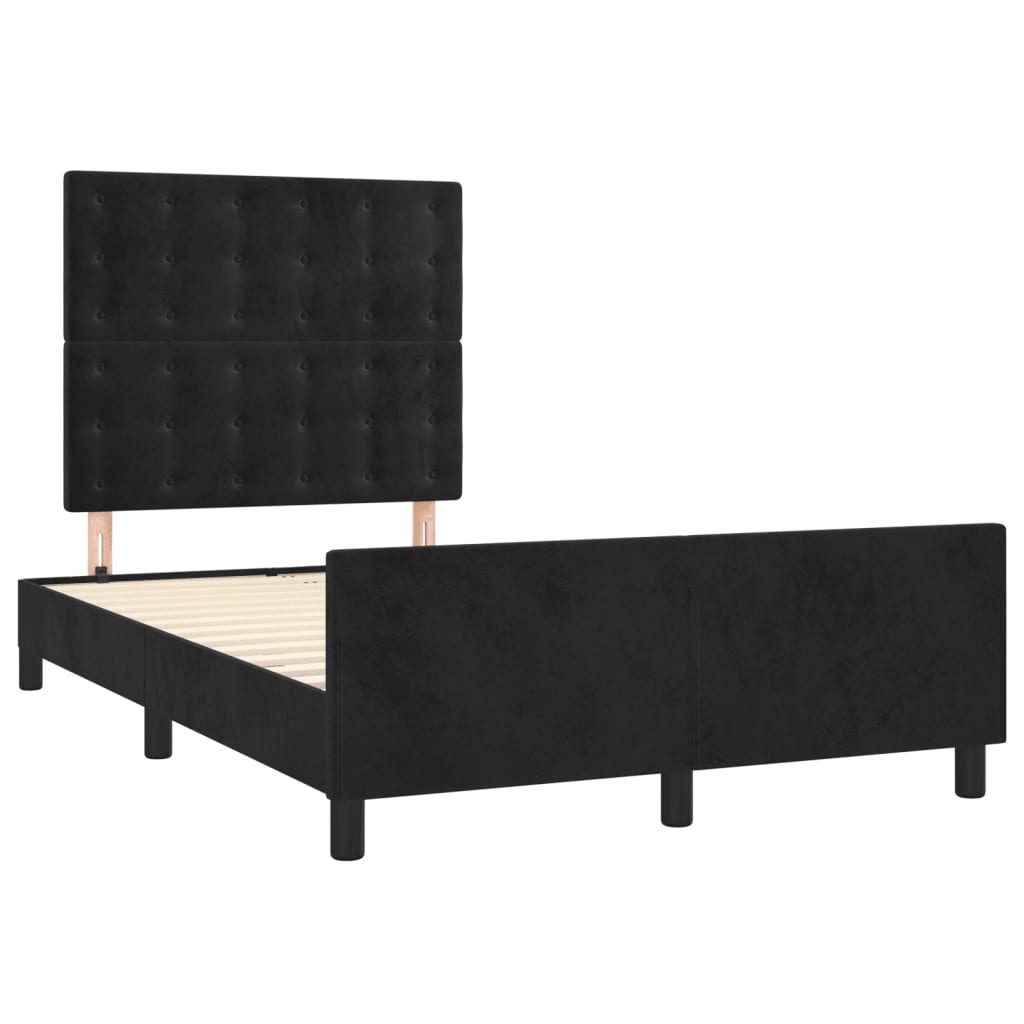 Bedframe zonder matras 120x190 cm fluweel zwart is nu te koop bij PeponiXL, paradijselijk wonen!