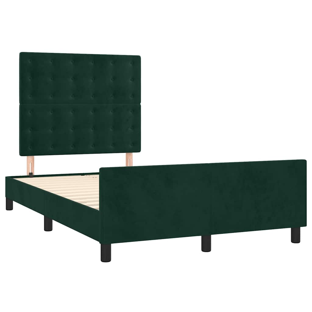 Bedframe zonder matras 120x190 cm fluweel donkergroen is nu te koop bij PeponiXL, paradijselijk wonen!