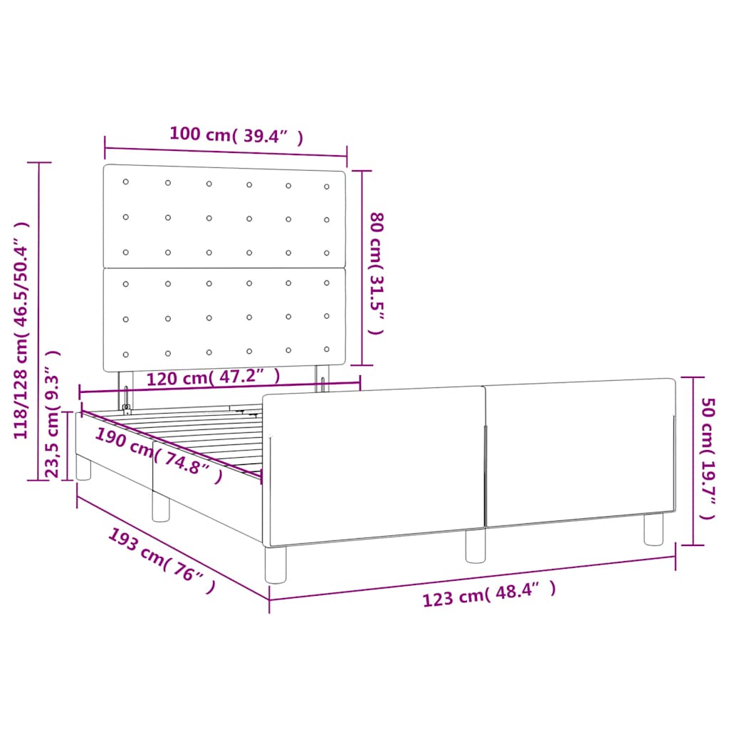 Bedframe zonder matras 120x190 cm fluweel donkergroen is nu te koop bij PeponiXL, paradijselijk wonen!