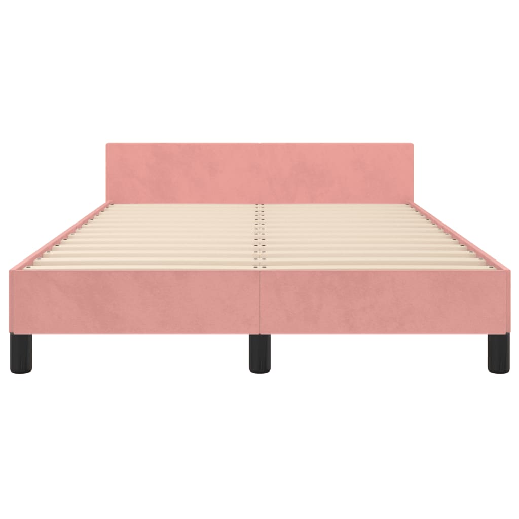 Bedframe zonder matras 120x190 cm fluweel roze is nu te koop bij PeponiXL, paradijselijk wonen!