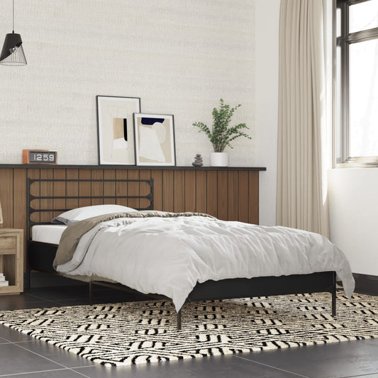 Bedframe bewerkt hout en metaal zwart 75x190 cm is nu te koop bij PeponiXL, paradijselijk wonen!