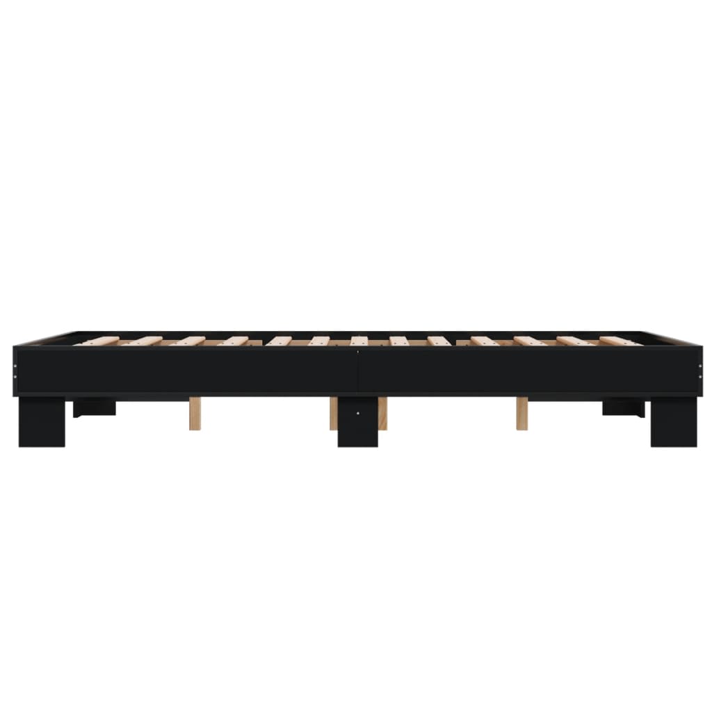 Bedframe bewerkt hout metaal zwart 120x200 cm is nu te koop bij PeponiXL, paradijselijk wonen!