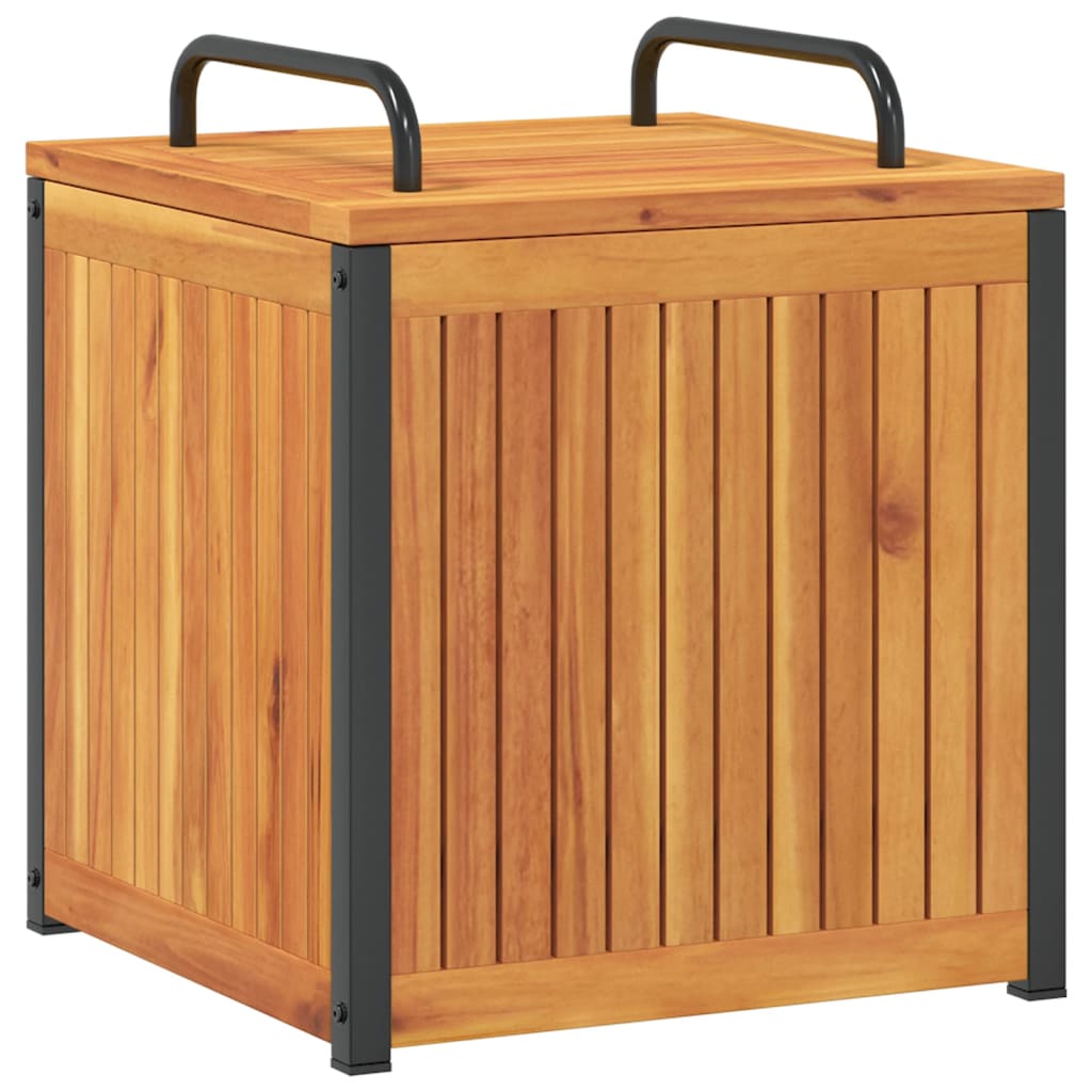 Kussenbox 45x45x45/53 cm massief acaciahout en staal is nu te koop bij PeponiXL, paradijselijk wonen!