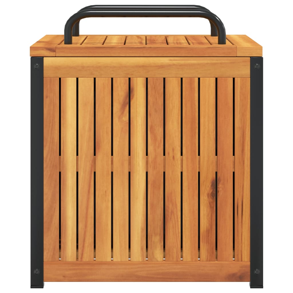 Kussenbox 45x45x45/53 cm massief acaciahout en staal is nu te koop bij PeponiXL, paradijselijk wonen!