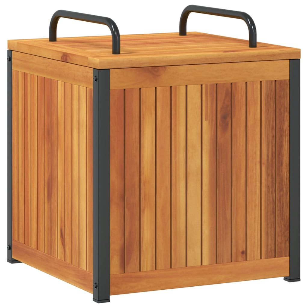 Kussenbox 45x45x45/53 cm massief acaciahout en staal is nu te koop bij PeponiXL, paradijselijk wonen!