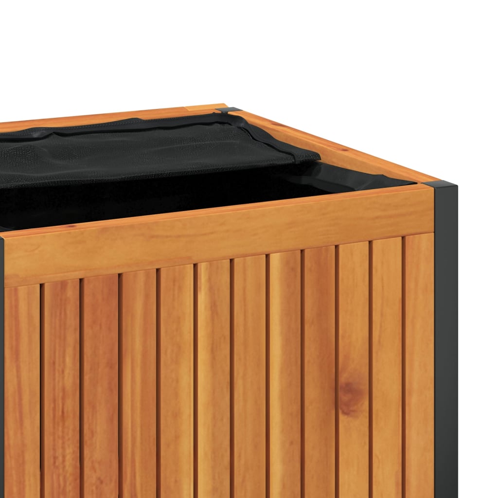 Kussenbox 45x45x45/53 cm massief acaciahout en staal is nu te koop bij PeponiXL, paradijselijk wonen!