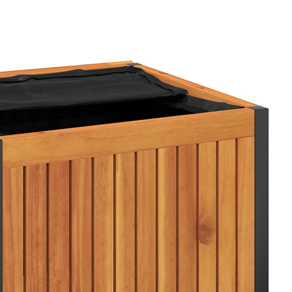 Kussenbox 110x45x42/53 cm massief acaciahout en staal is nu te koop bij PeponiXL, paradijselijk wonen!