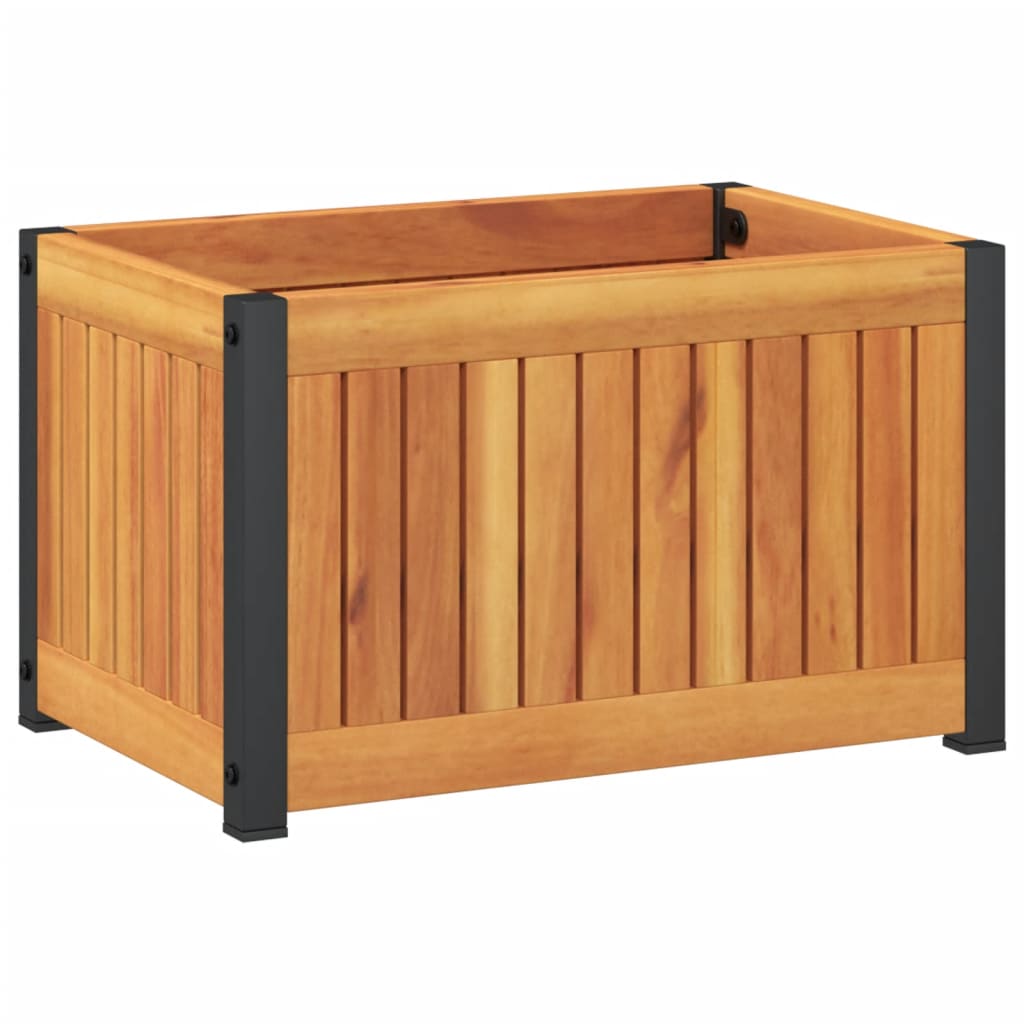 Plantenbak 45x30x27,5 cm massief acaciahout en staal is nu te koop bij PeponiXL, paradijselijk wonen!