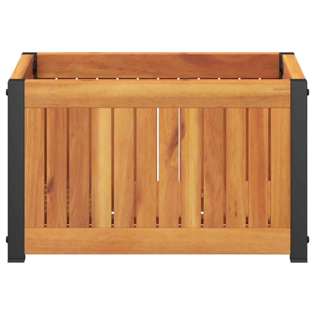 Plantenbak 45x30x27,5 cm massief acaciahout en staal is nu te koop bij PeponiXL, paradijselijk wonen!