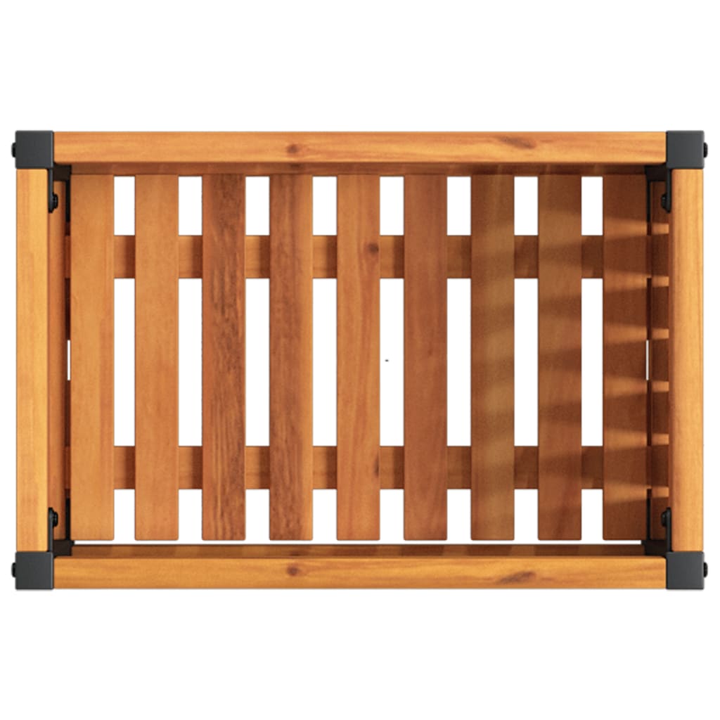 Plantenbak 45x30x27,5 cm massief acaciahout en staal is nu te koop bij PeponiXL, paradijselijk wonen!