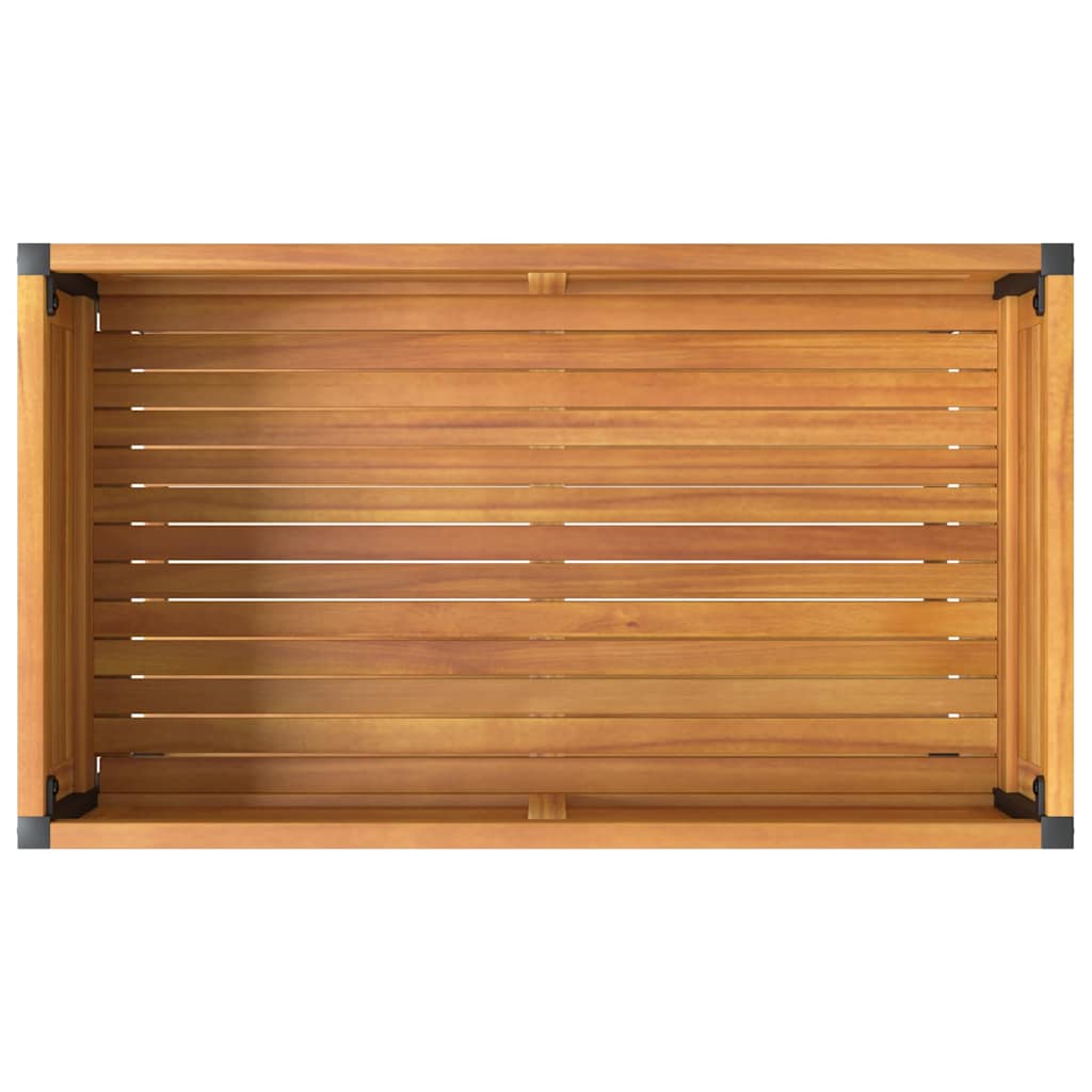 Plantenbak met schap 80x45x80 cm massief acaciahout en staal is nu te koop bij PeponiXL, paradijselijk wonen!