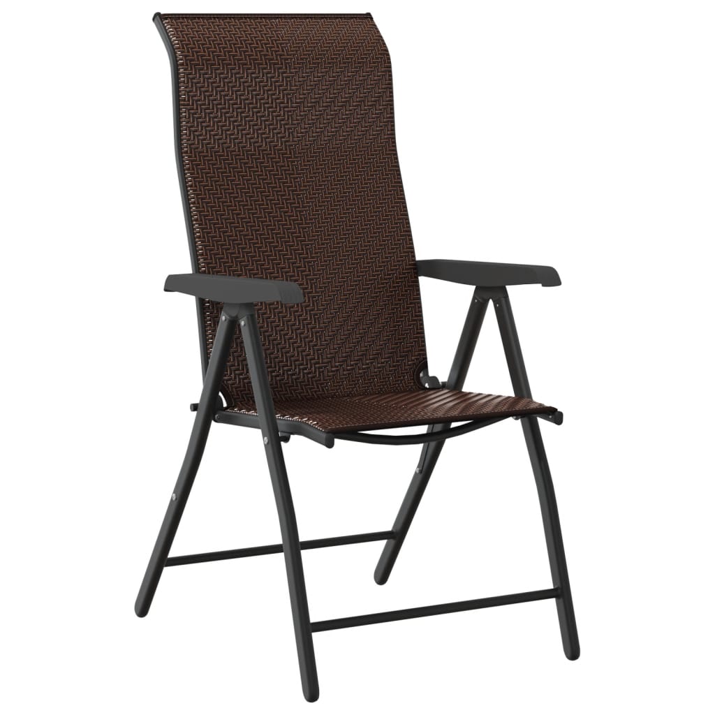 Tuinstoelen 4 st inklapbaar poly rattan bruin is nu te koop bij PeponiXL, paradijselijk wonen!