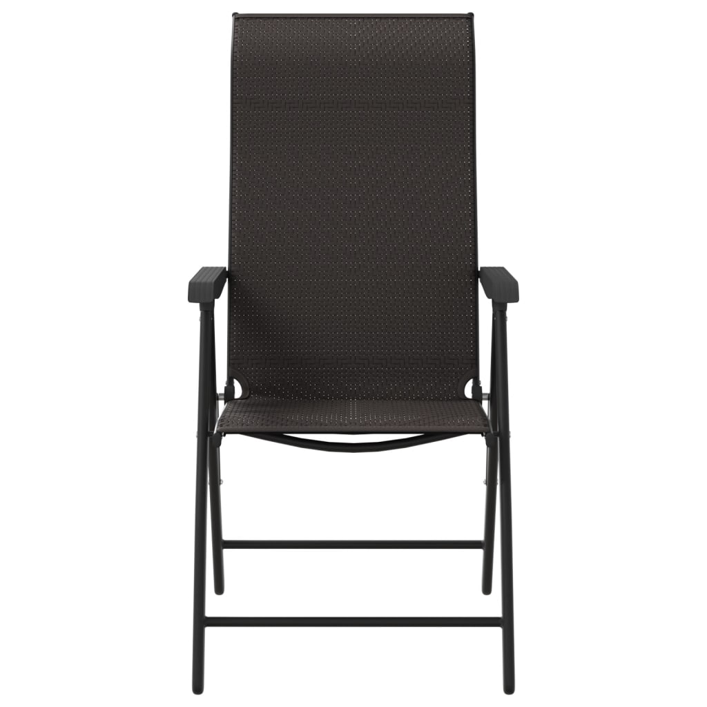 Tuinstoelen 4 st inklapbaar poly rattan zwarte koffiekleur is nu te koop bij PeponiXL, paradijselijk wonen!