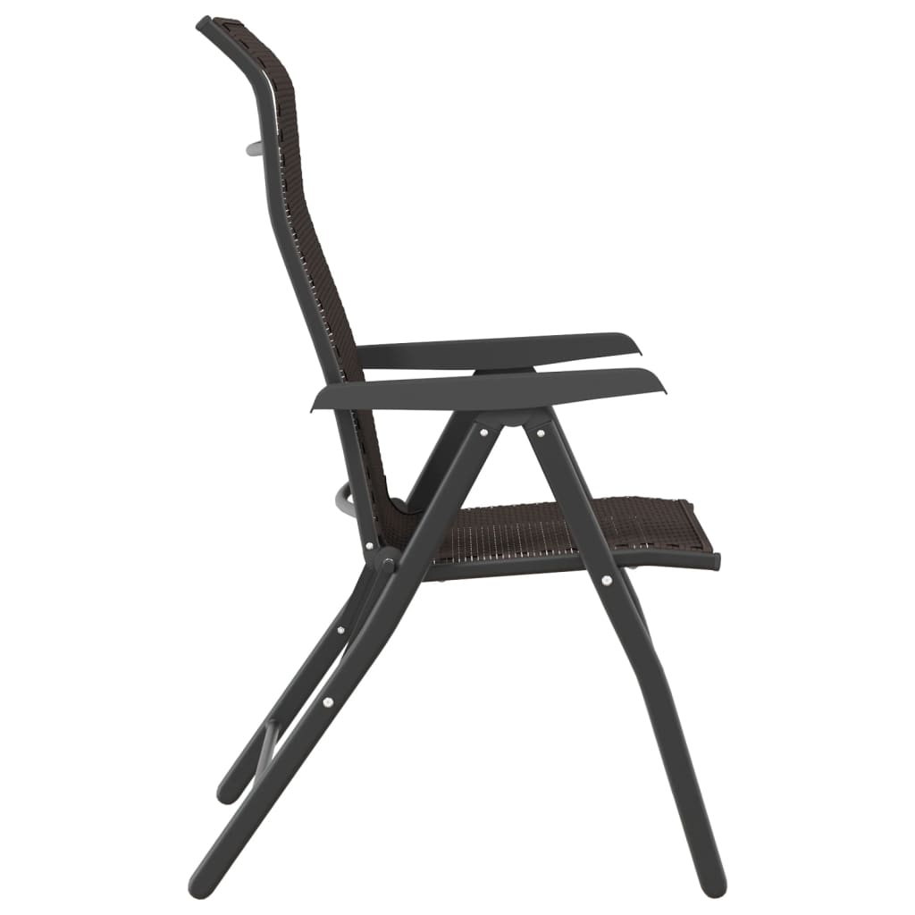 Tuinstoelen 4 st inklapbaar poly rattan zwarte koffiekleur is nu te koop bij PeponiXL, paradijselijk wonen!