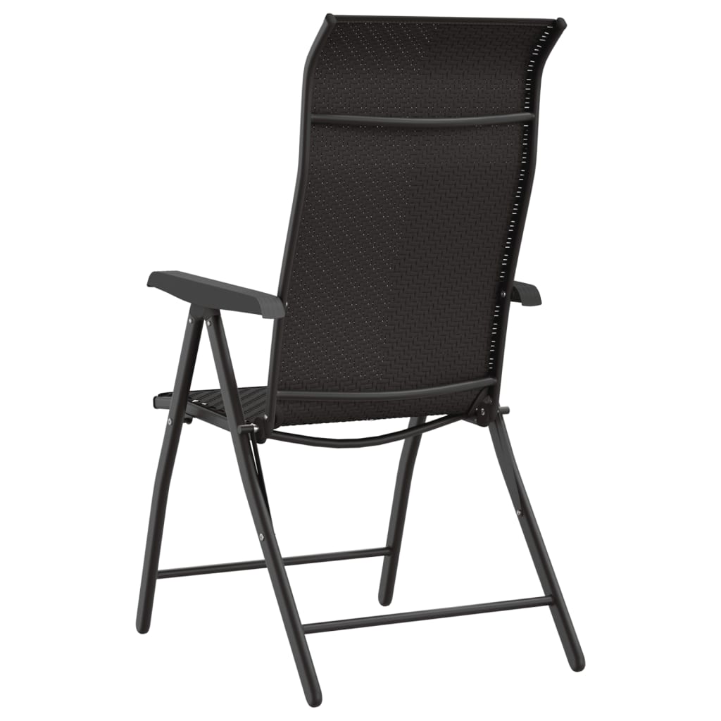 Tuinstoelen 4 st inklapbaar poly rattan zwarte koffiekleur is nu te koop bij PeponiXL, paradijselijk wonen!