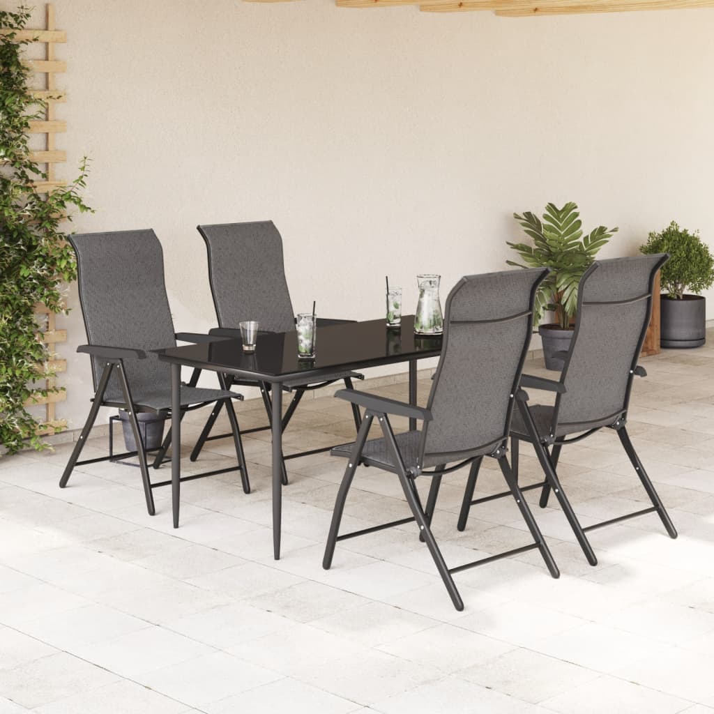 Tuinstoelen 4 st inklapbaar poly rattan grijs is nu te koop bij PeponiXL, paradijselijk wonen!