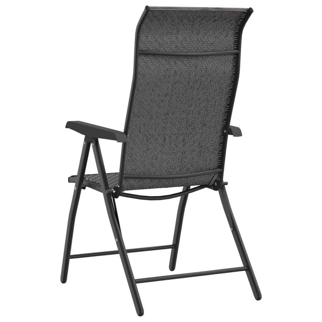 Tuinstoelen 4 st inklapbaar poly rattan grijs is nu te koop bij PeponiXL, paradijselijk wonen!