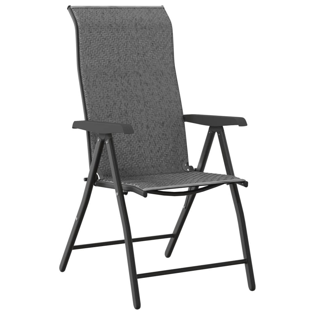 Tuinstoelen 8 st inklapbaar poly rattan grijs is nu te koop bij PeponiXL, paradijselijk wonen!