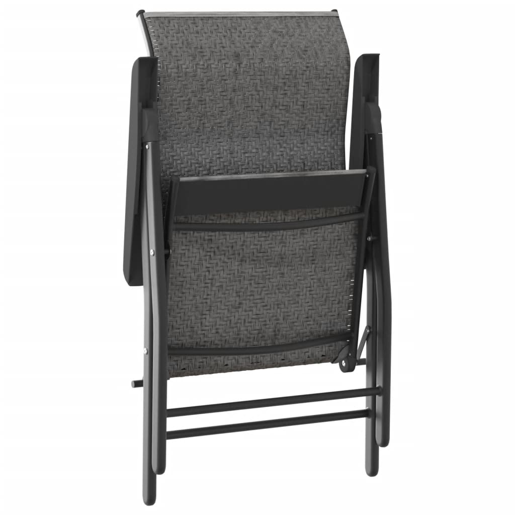 Tuinstoelen 8 st inklapbaar poly rattan grijs is nu te koop bij PeponiXL, paradijselijk wonen!