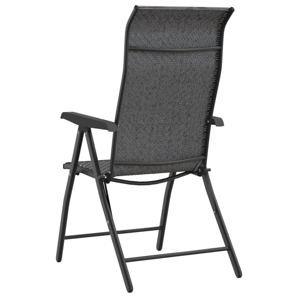 Tuinstoelen 8 st inklapbaar poly rattan grijs is nu te koop bij PeponiXL, paradijselijk wonen!