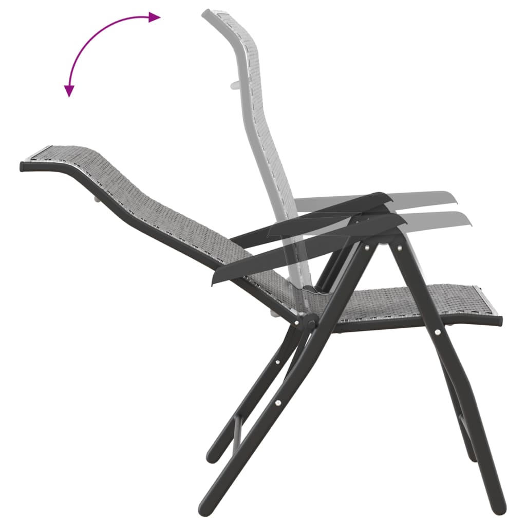 Tuinstoelen 8 st inklapbaar poly rattan grijs is nu te koop bij PeponiXL, paradijselijk wonen!