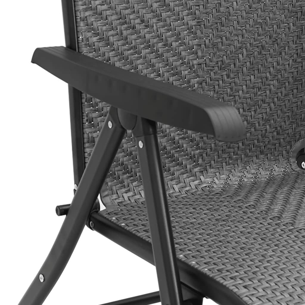Tuinstoelen 8 st inklapbaar poly rattan grijs is nu te koop bij PeponiXL, paradijselijk wonen!