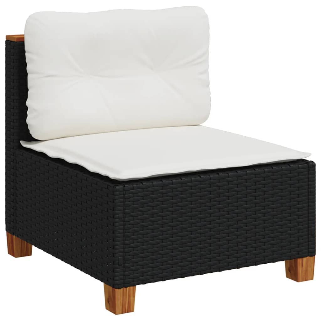 7-delige Loungeset met kussens poly rattan zwart is nu te koop bij PeponiXL, paradijselijk wonen!