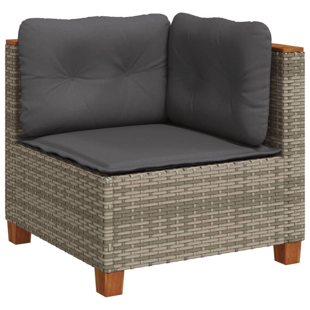 9-delige Loungeset met kussens poly rattan grijs is nu te koop bij PeponiXL, paradijselijk wonen!