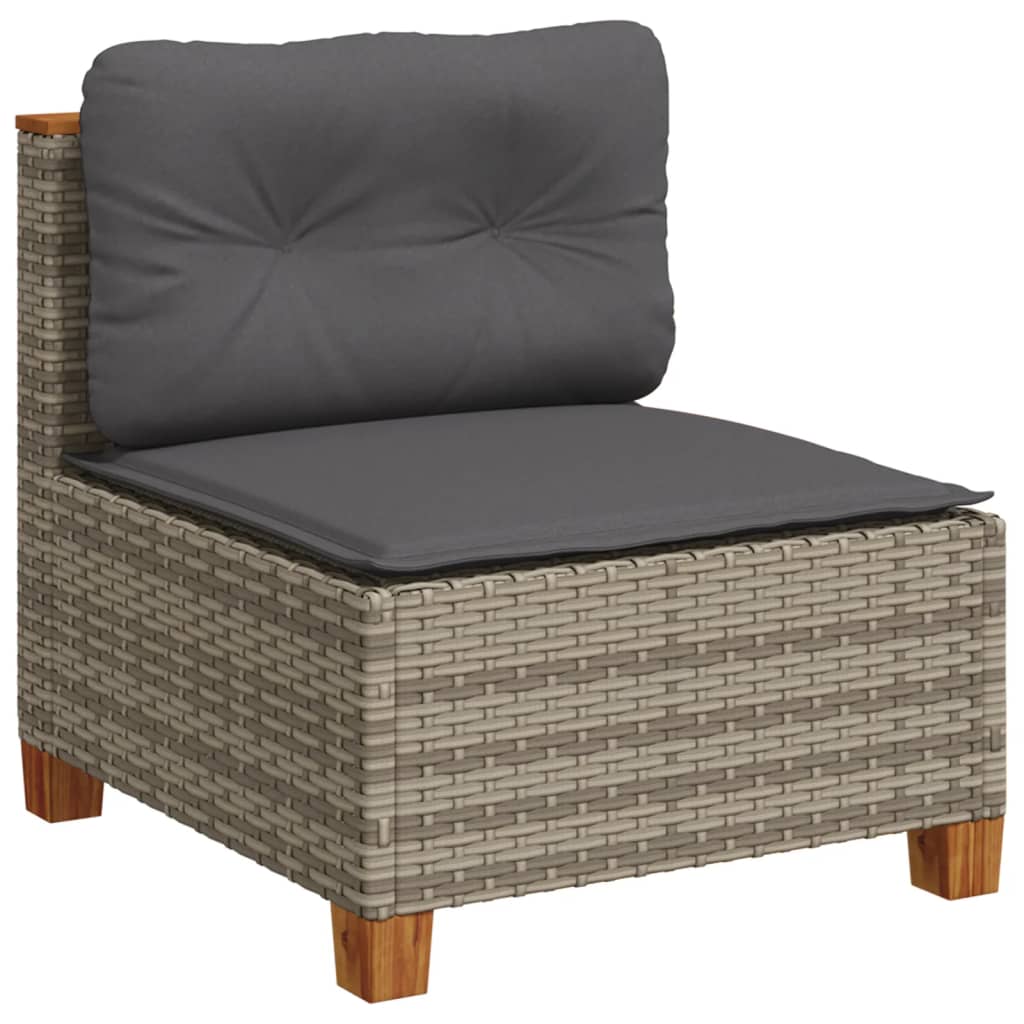 9-delige Loungeset met kussens poly rattan grijs is nu te koop bij PeponiXL, paradijselijk wonen!