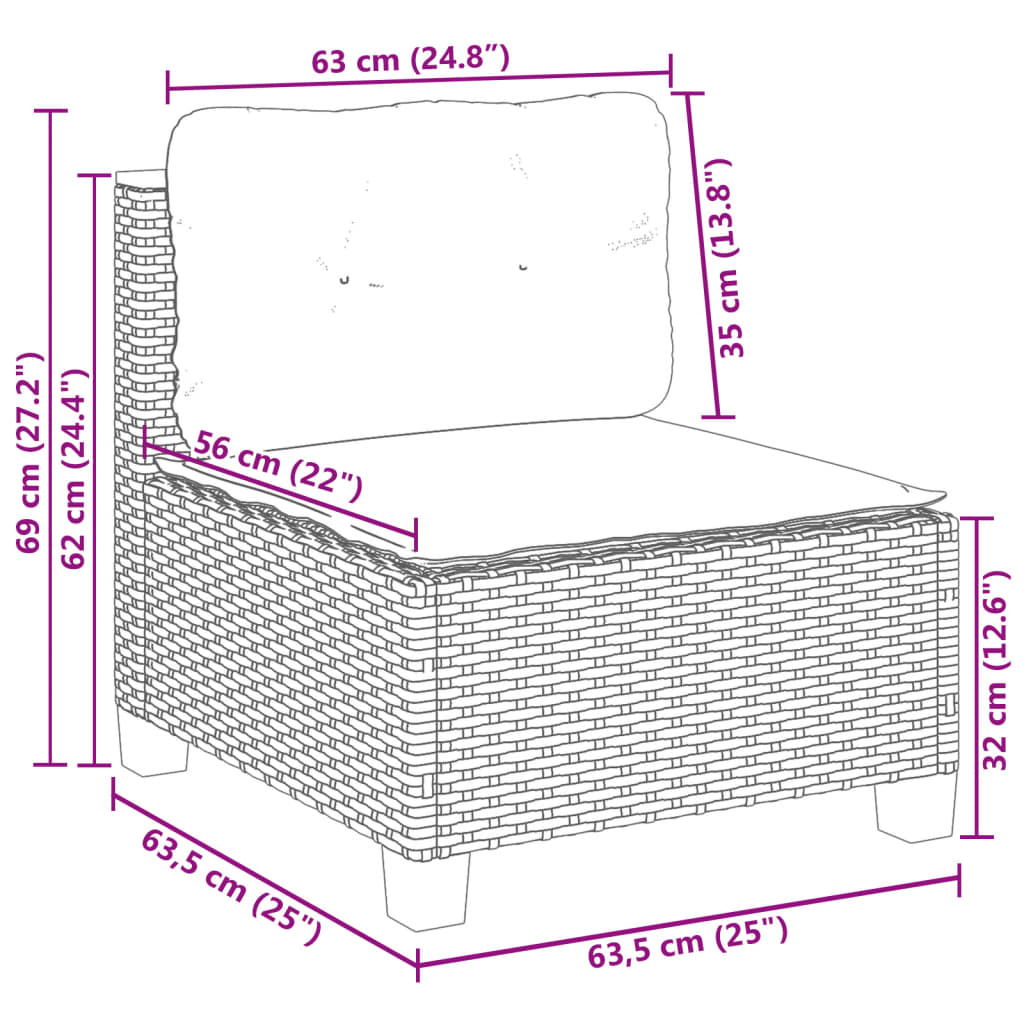 9-delige Loungeset met kussens poly rattan grijs is nu te koop bij PeponiXL, paradijselijk wonen!