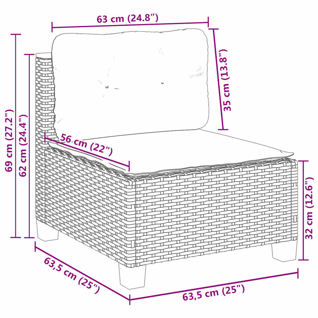 9-delige Loungeset met kussens poly rattan beige is nu te koop bij PeponiXL, paradijselijk wonen!