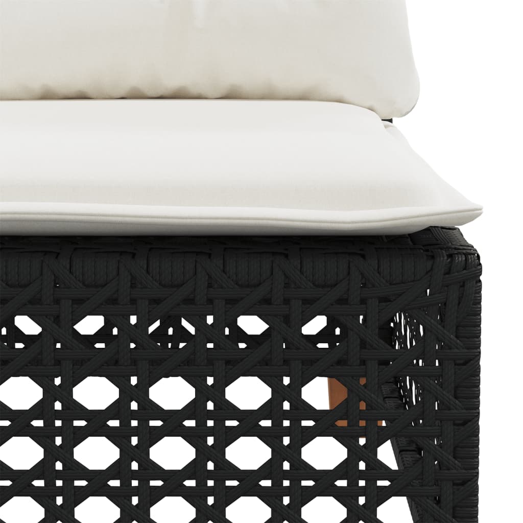 4-delige Loungeset met kussens poly rattan zwart is nu te koop bij PeponiXL, paradijselijk wonen!