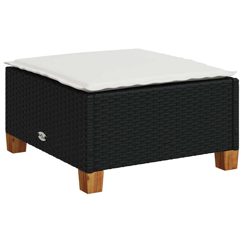 5-delige Loungeset met kussens poly rattan zwart is nu te koop bij PeponiXL, paradijselijk wonen!