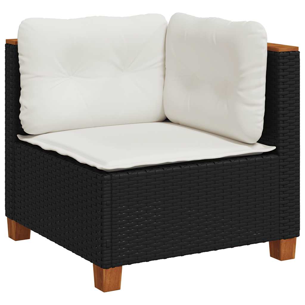 5-delige Loungeset met kussens poly rattan zwart is nu te koop bij PeponiXL, paradijselijk wonen!
