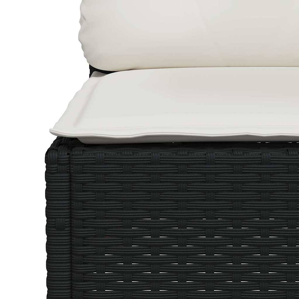 5-delige Loungeset met kussens poly rattan zwart is nu te koop bij PeponiXL, paradijselijk wonen!