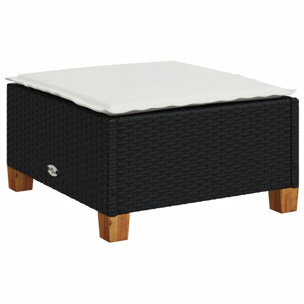 6-delige Loungeset met kussens poly rattan zwart is nu te koop bij PeponiXL, paradijselijk wonen!