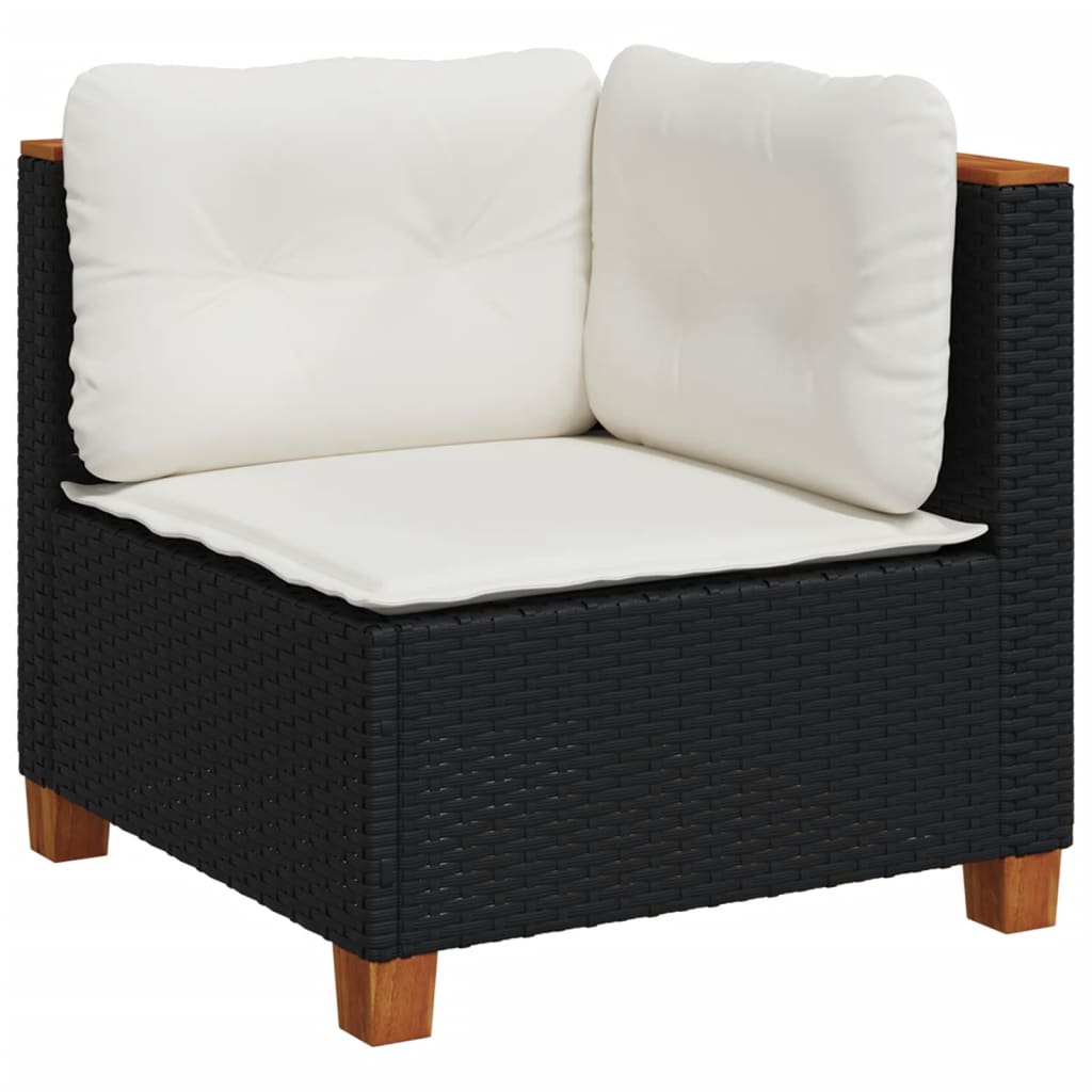 6-delige Loungeset met kussens poly rattan zwart is nu te koop bij PeponiXL, paradijselijk wonen!