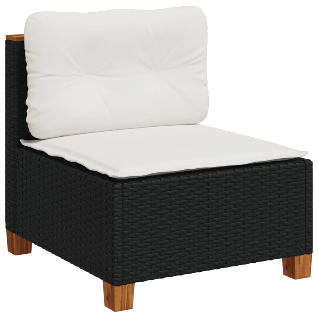 6-delige Loungeset met kussens poly rattan zwart is nu te koop bij PeponiXL, paradijselijk wonen!
