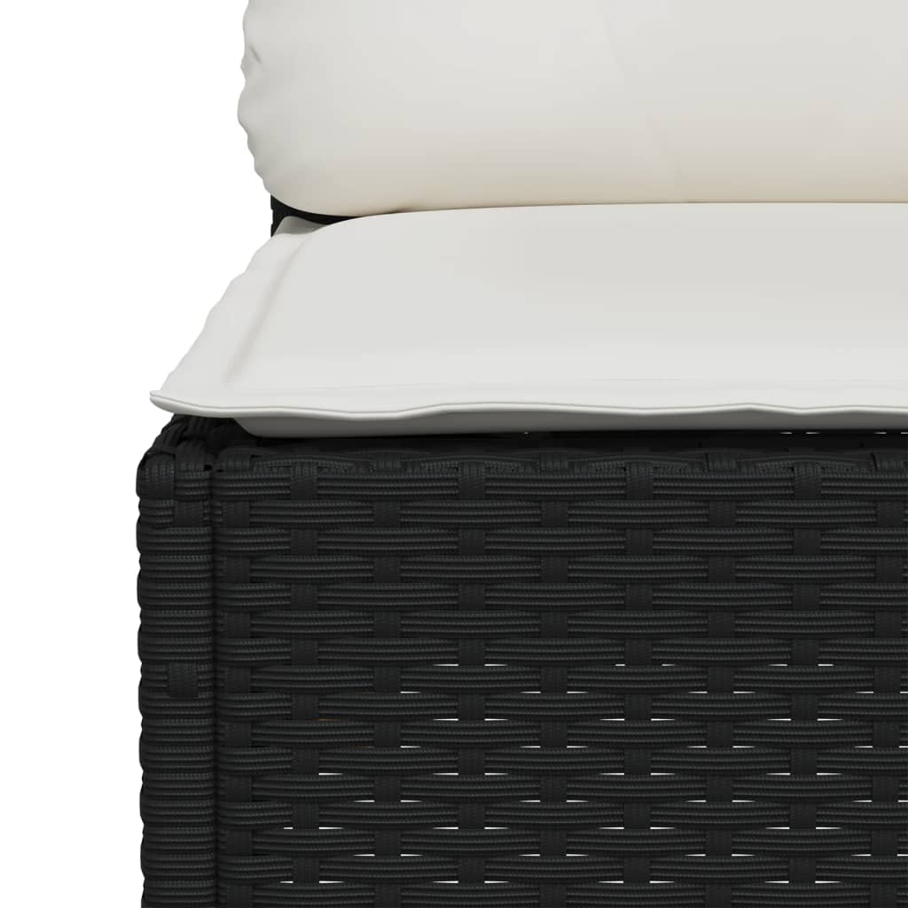 5-delige Loungeset met kussens poly rattan zwart is nu te koop bij PeponiXL, paradijselijk wonen!