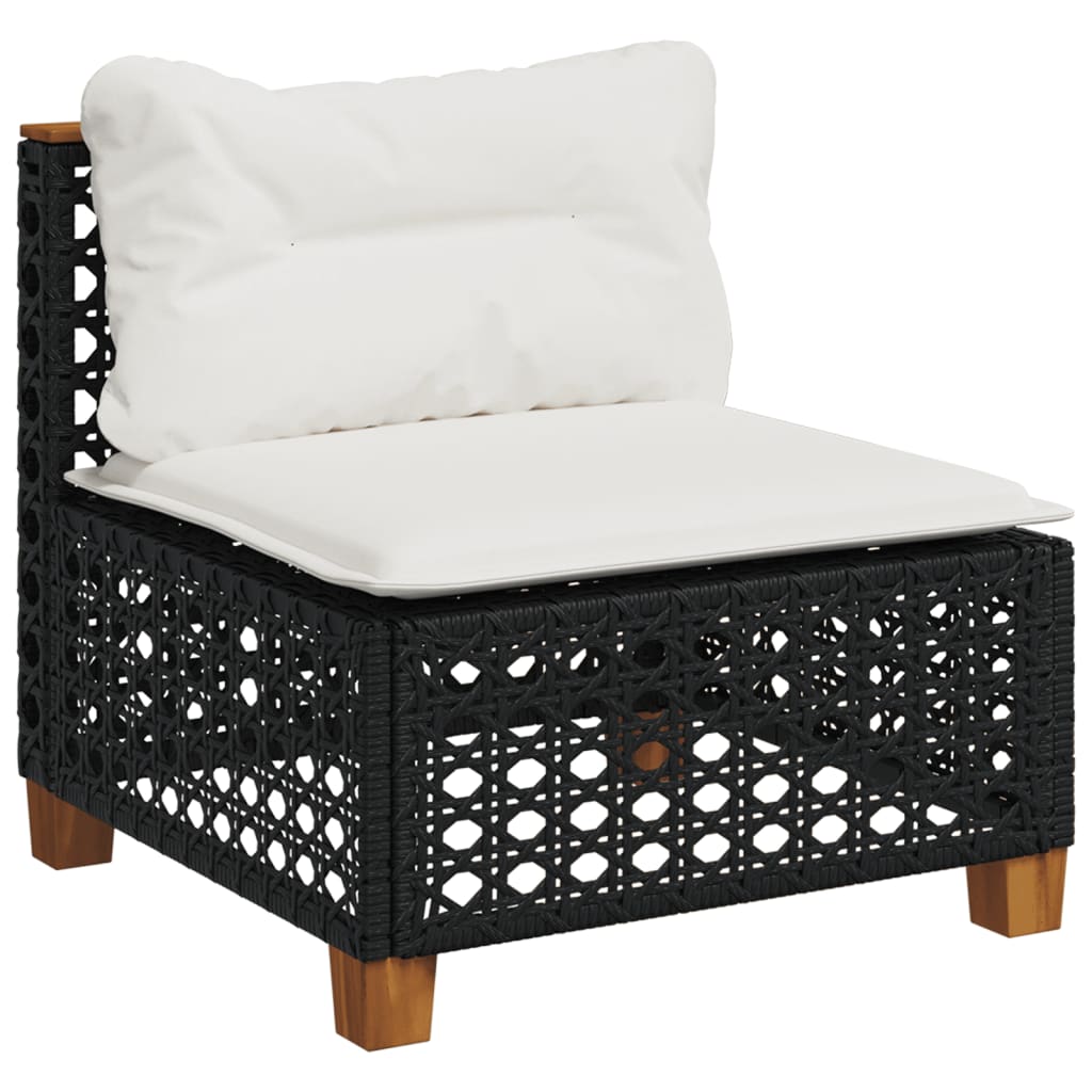 5-delige Loungeset met kussens poly rattan zwart is nu te koop bij PeponiXL, paradijselijk wonen!