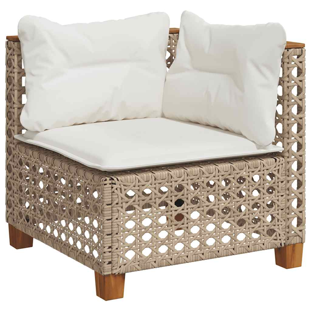 5-delige Loungeset met kussens poly rattan beige is nu te koop bij PeponiXL, paradijselijk wonen!