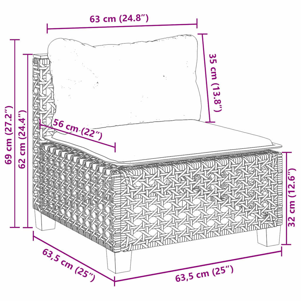 5-delige Loungeset met kussens poly rattan beige is nu te koop bij PeponiXL, paradijselijk wonen!