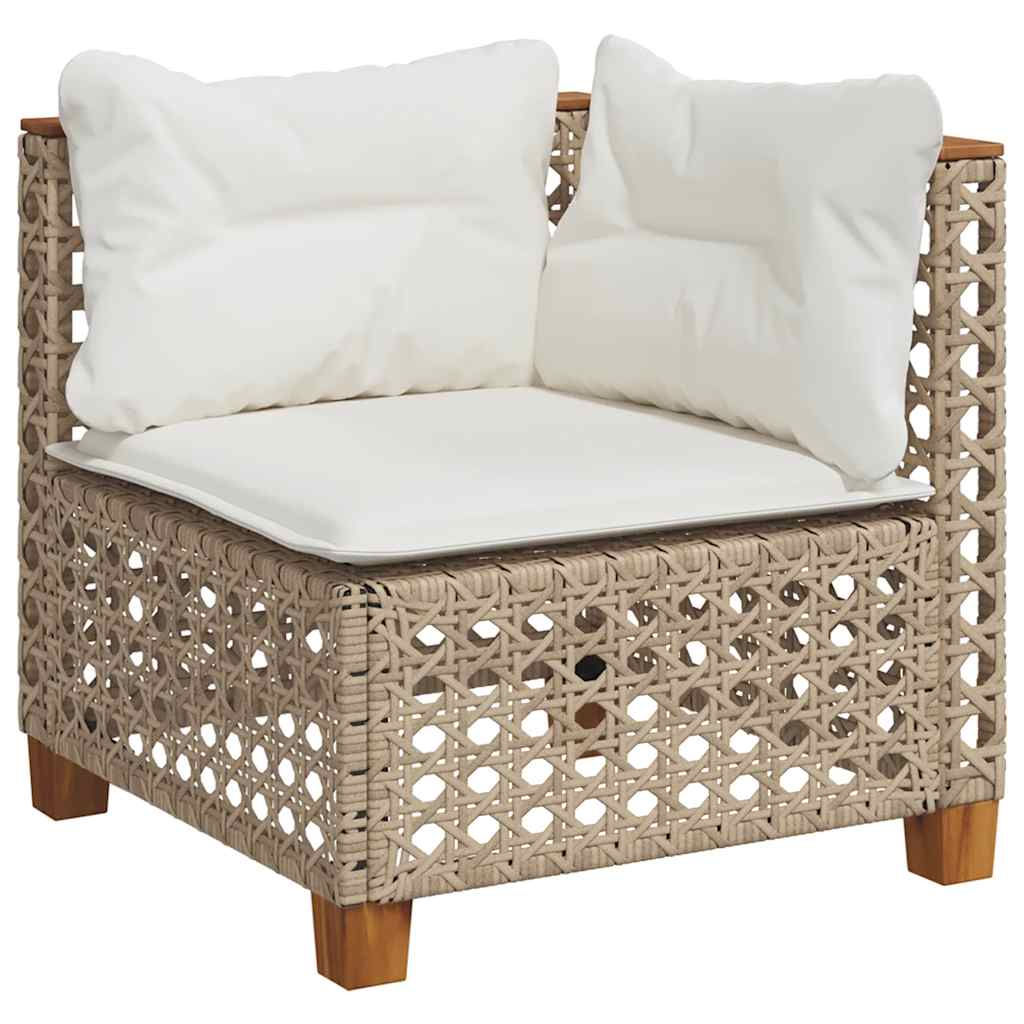 5-delige Loungeset met kussens poly rattan beige is nu te koop bij PeponiXL, paradijselijk wonen!