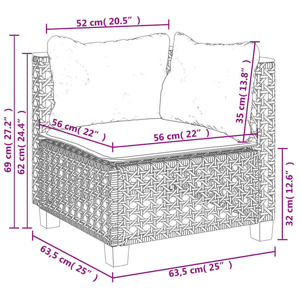 5-delige Loungeset met kussens poly rattan beige is nu te koop bij PeponiXL, paradijselijk wonen!